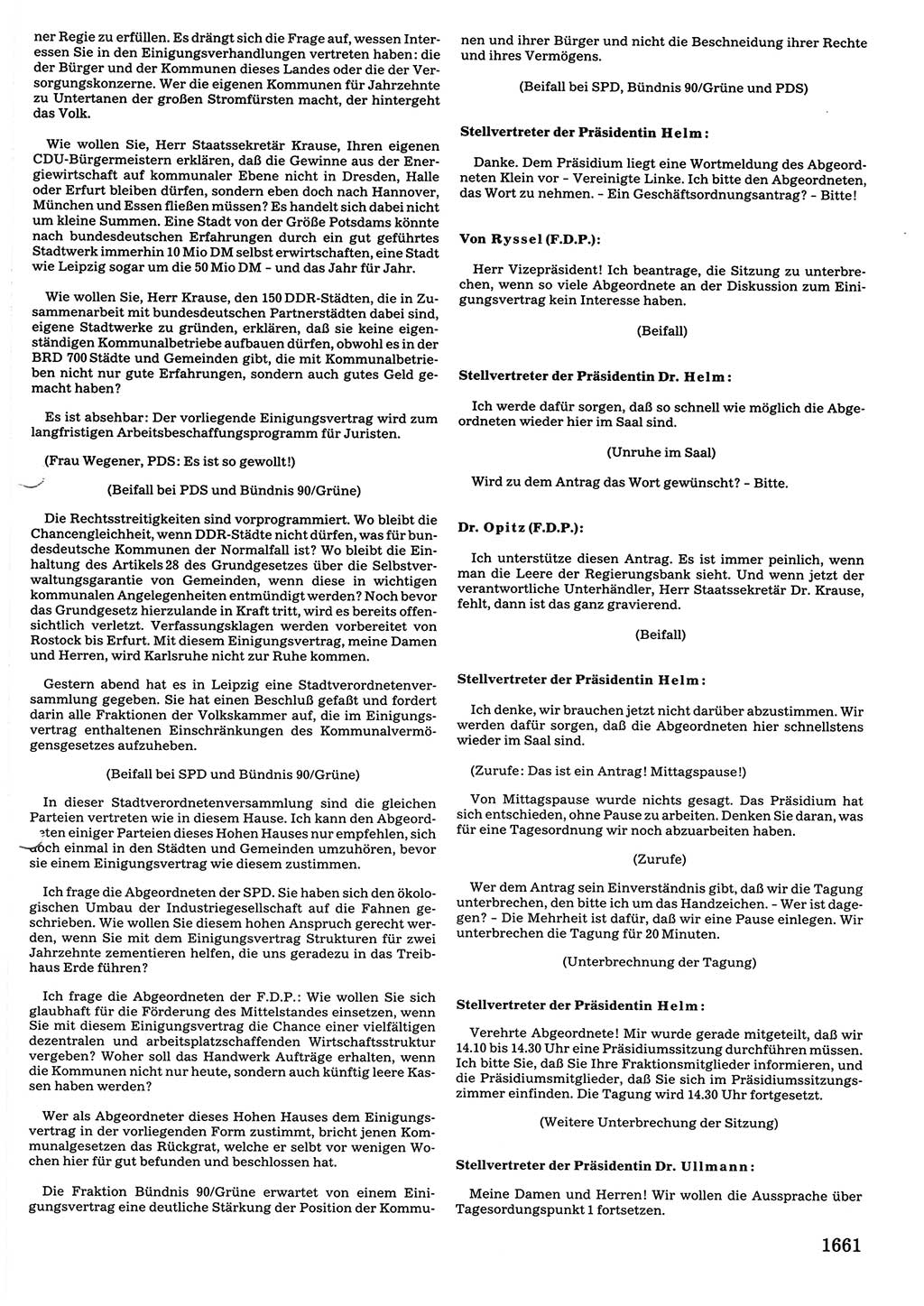 Tagungen der Volkskammer (VK) der Deutschen Demokratischen Republik (DDR), 10. Wahlperiode 1990, Seite 1661 (VK. DDR 10. WP. 1990, Prot. Tg. 1-38, 5.4.-2.10.1990, S. 1661)