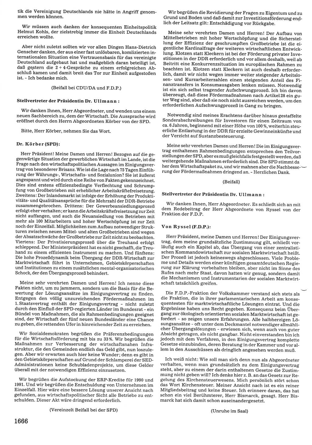 Tagungen der Volkskammer (VK) der Deutschen Demokratischen Republik (DDR), 10. Wahlperiode 1990, Seite 1666 (VK. DDR 10. WP. 1990, Prot. Tg. 1-38, 5.4.-2.10.1990, S. 1666)