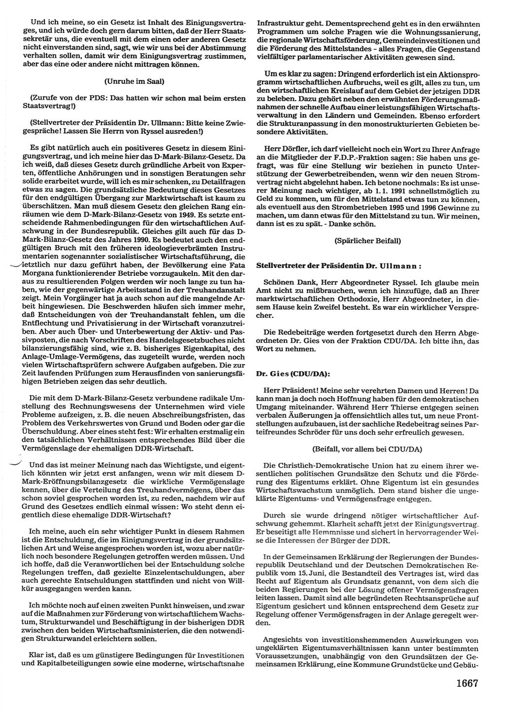 Tagungen der Volkskammer (VK) der Deutschen Demokratischen Republik (DDR), 10. Wahlperiode 1990, Seite 1667 (VK. DDR 10. WP. 1990, Prot. Tg. 1-38, 5.4.-2.10.1990, S. 1667)