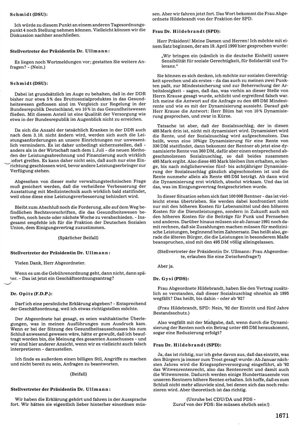 Tagungen der Volkskammer (VK) der Deutschen Demokratischen Republik (DDR), 10. Wahlperiode 1990, Seite 1671 (VK. DDR 10. WP. 1990, Prot. Tg. 1-38, 5.4.-2.10.1990, S. 1671)