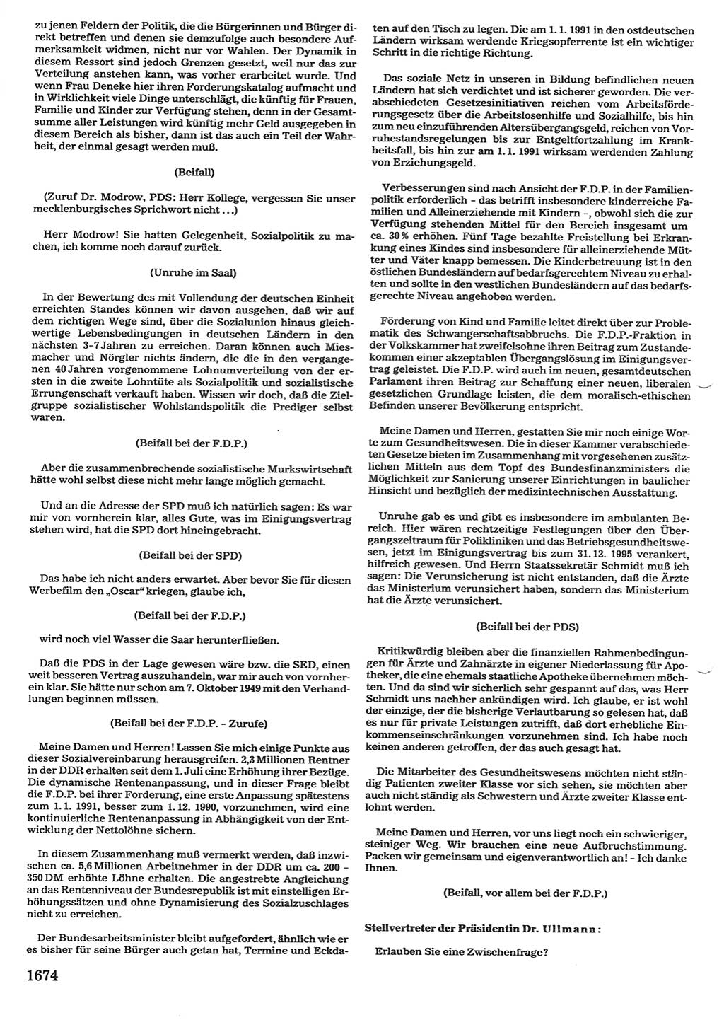 Tagungen der Volkskammer (VK) der Deutschen Demokratischen Republik (DDR), 10. Wahlperiode 1990, Seite 1674 (VK. DDR 10. WP. 1990, Prot. Tg. 1-38, 5.4.-2.10.1990, S. 1674)