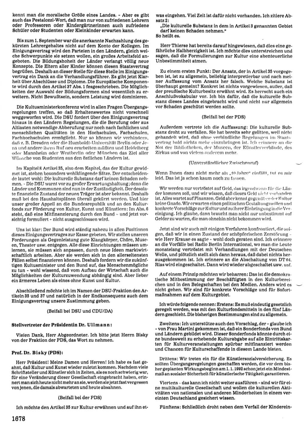 Tagungen der Volkskammer (VK) der Deutschen Demokratischen Republik (DDR), 10. Wahlperiode 1990, Seite 1678 (VK. DDR 10. WP. 1990, Prot. Tg. 1-38, 5.4.-2.10.1990, S. 1678)