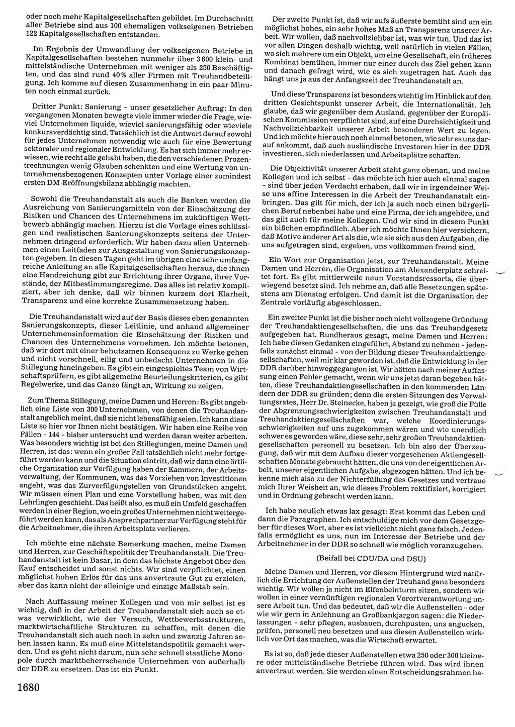 Tagungen der Volkskammer (VK) der Deutschen Demokratischen Republik (DDR), 10. Wahlperiode 1990, Seite 1680 (VK. DDR 10. WP. 1990, Prot. Tg. 1-38, 5.4.-2.10.1990, S. 1680)