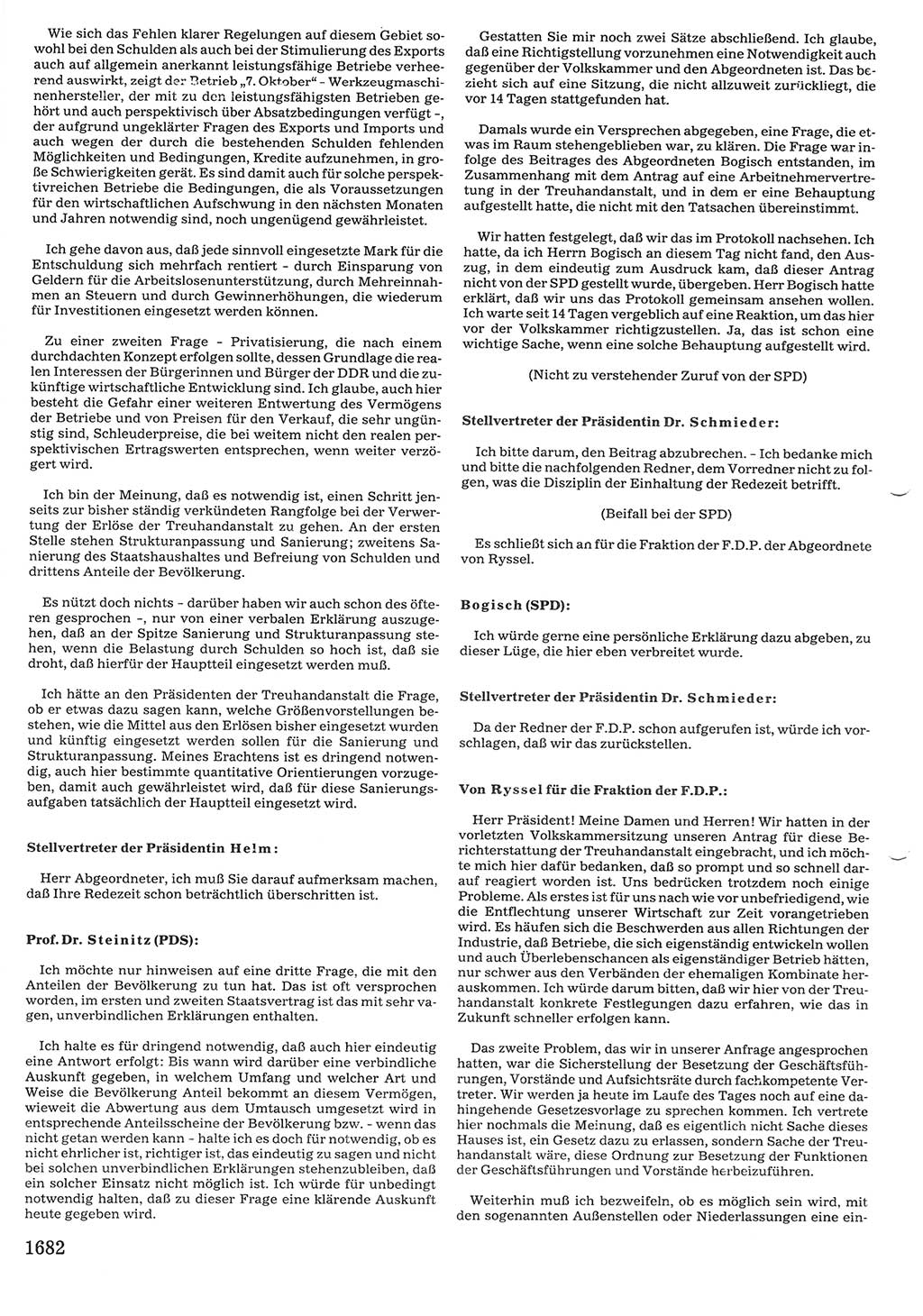 Tagungen der Volkskammer (VK) der Deutschen Demokratischen Republik (DDR), 10. Wahlperiode 1990, Seite 1682 (VK. DDR 10. WP. 1990, Prot. Tg. 1-38, 5.4.-2.10.1990, S. 1682)