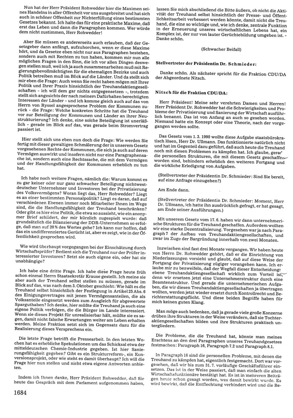 Tagungen der Volkskammer (VK) der Deutschen Demokratischen Republik (DDR), 10. Wahlperiode 1990, Seite 1684 (VK. DDR 10. WP. 1990, Prot. Tg. 1-38, 5.4.-2.10.1990, S. 1684)