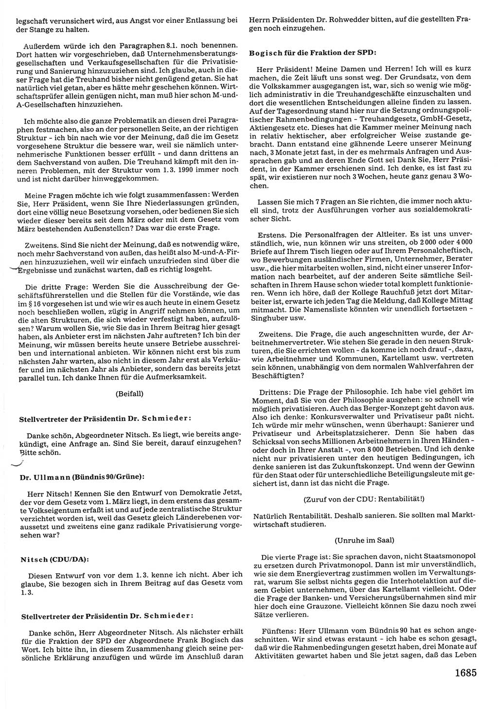 Tagungen der Volkskammer (VK) der Deutschen Demokratischen Republik (DDR), 10. Wahlperiode 1990, Seite 1685 (VK. DDR 10. WP. 1990, Prot. Tg. 1-38, 5.4.-2.10.1990, S. 1685)