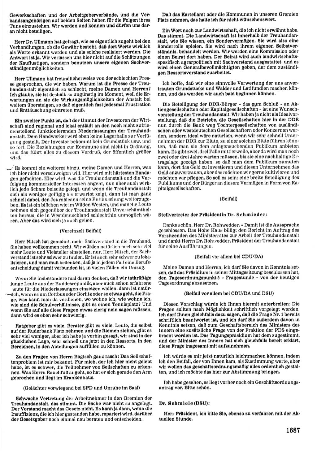 Tagungen der Volkskammer (VK) der Deutschen Demokratischen Republik (DDR), 10. Wahlperiode 1990, Seite 1687 (VK. DDR 10. WP. 1990, Prot. Tg. 1-38, 5.4.-2.10.1990, S. 1687)