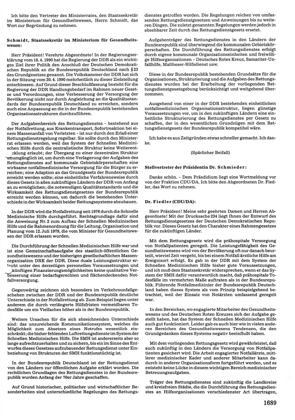 Tagungen der Volkskammer (VK) der Deutschen Demokratischen Republik (DDR), 10. Wahlperiode 1990, Seite 1689 (VK. DDR 10. WP. 1990, Prot. Tg. 1-38, 5.4.-2.10.1990, S. 1689)