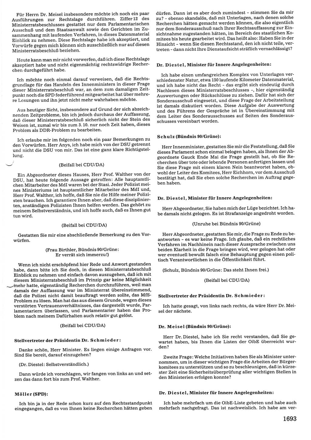 Tagungen der Volkskammer (VK) der Deutschen Demokratischen Republik (DDR), 10. Wahlperiode 1990, Seite 1693 (VK. DDR 10. WP. 1990, Prot. Tg. 1-38, 5.4.-2.10.1990, S. 1693)