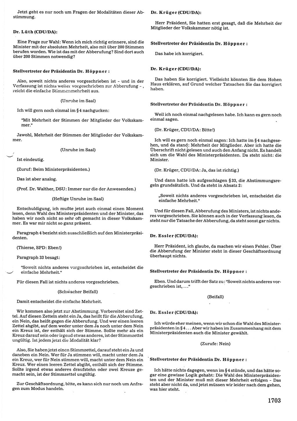 Tagungen der Volkskammer (VK) der Deutschen Demokratischen Republik (DDR), 10. Wahlperiode 1990, Seite 1703 (VK. DDR 10. WP. 1990, Prot. Tg. 1-38, 5.4.-2.10.1990, S. 1703)