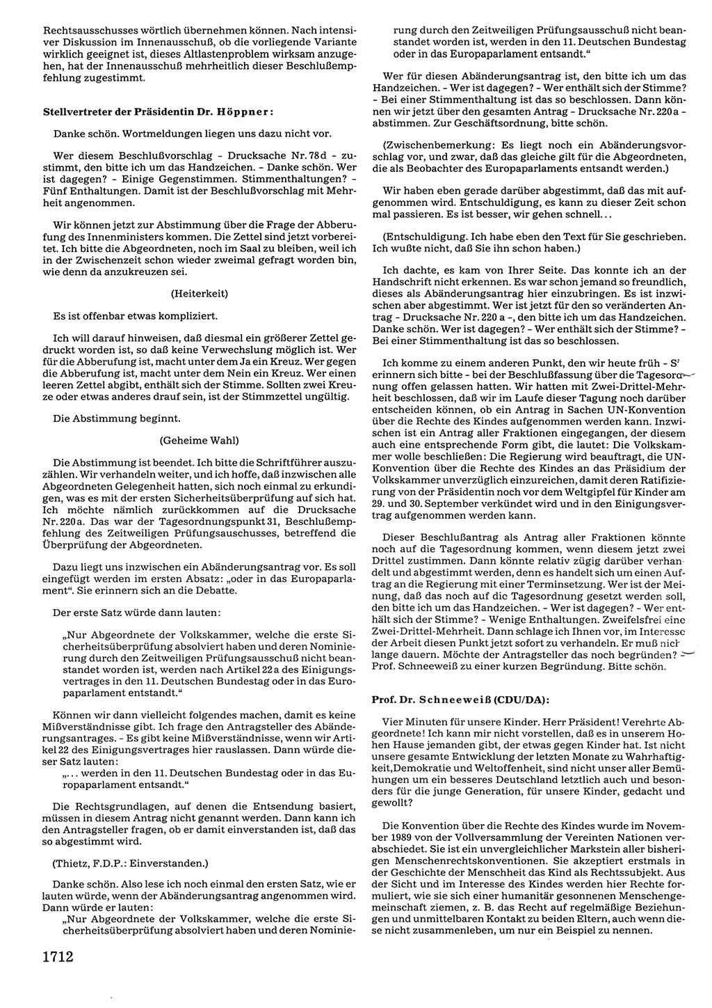 Tagungen der Volkskammer (VK) der Deutschen Demokratischen Republik (DDR), 10. Wahlperiode 1990, Seite 1712 (VK. DDR 10. WP. 1990, Prot. Tg. 1-38, 5.4.-2.10.1990, S. 1712)