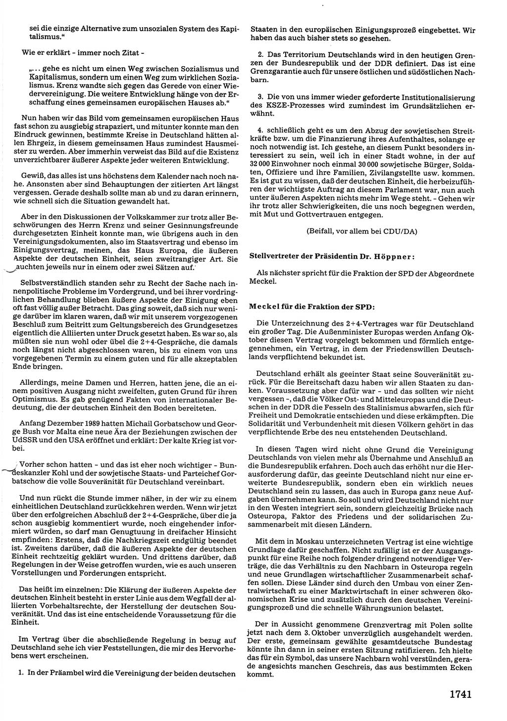 Tagungen der Volkskammer (VK) der Deutschen Demokratischen Republik (DDR), 10. Wahlperiode 1990, Seite 1741 (VK. DDR 10. WP. 1990, Prot. Tg. 1-38, 5.4.-2.10.1990, S. 1741)