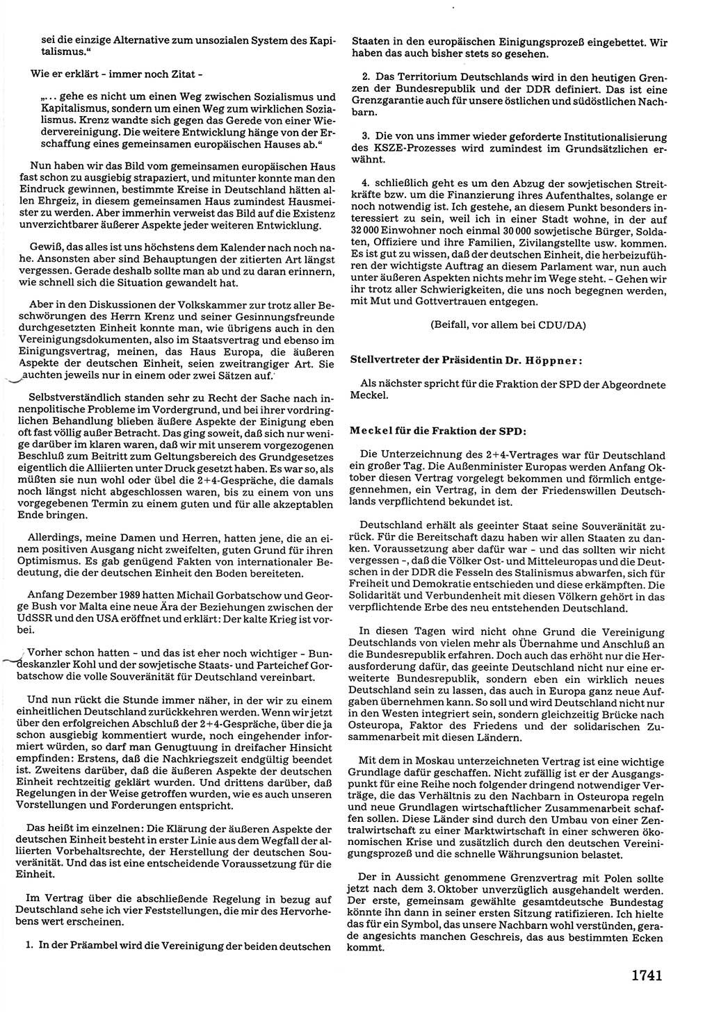 Tagungen der Volkskammer (VK) der Deutschen Demokratischen Republik (DDR), 10. Wahlperiode 1990, Seite 1741 (VK. DDR 10. WP. 1990, Prot. Tg. 1-38, 5.4.-2.10.1990, S. 1741)