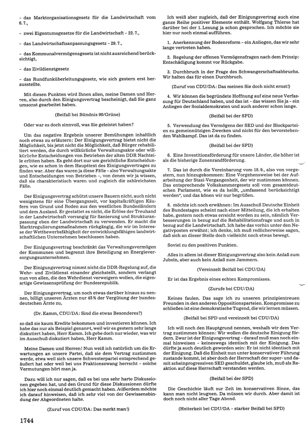 Tagungen der Volkskammer (VK) der Deutschen Demokratischen Republik (DDR), 10. Wahlperiode 1990, Seite 1744 (VK. DDR 10. WP. 1990, Prot. Tg. 1-38, 5.4.-2.10.1990, S. 1744)