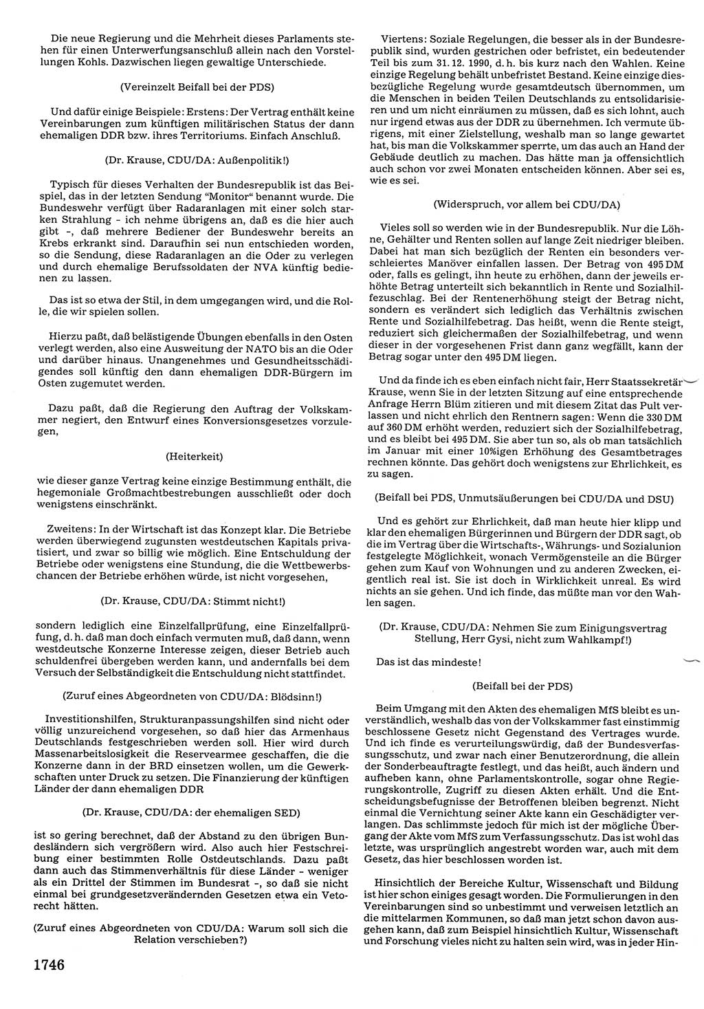 Tagungen der Volkskammer (VK) der Deutschen Demokratischen Republik (DDR), 10. Wahlperiode 1990, Seite 1746 (VK. DDR 10. WP. 1990, Prot. Tg. 1-38, 5.4.-2.10.1990, S. 1746)