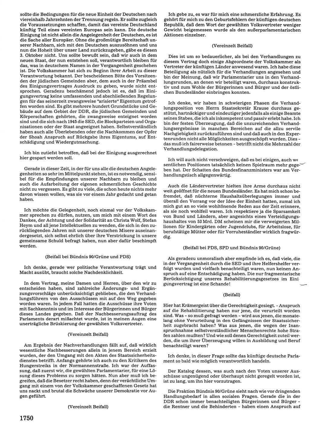 Tagungen der Volkskammer (VK) der Deutschen Demokratischen Republik (DDR), 10. Wahlperiode 1990, Seite 1750 (VK. DDR 10. WP. 1990, Prot. Tg. 1-38, 5.4.-2.10.1990, S. 1750)