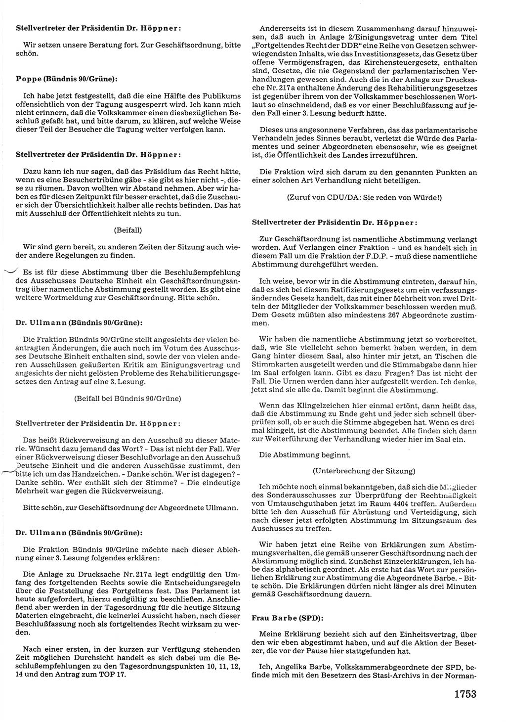 Tagungen der Volkskammer (VK) der Deutschen Demokratischen Republik (DDR), 10. Wahlperiode 1990, Seite 1753 (VK. DDR 10. WP. 1990, Prot. Tg. 1-38, 5.4.-2.10.1990, S. 1753)