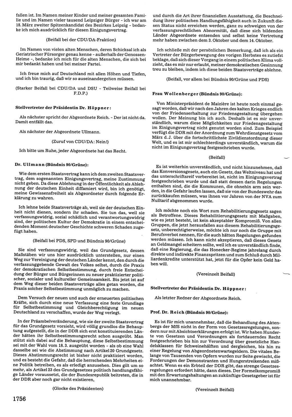 Tagungen der Volkskammer (VK) der Deutschen Demokratischen Republik (DDR), 10. Wahlperiode 1990, Seite 1756 (VK. DDR 10. WP. 1990, Prot. Tg. 1-38, 5.4.-2.10.1990, S. 1756)