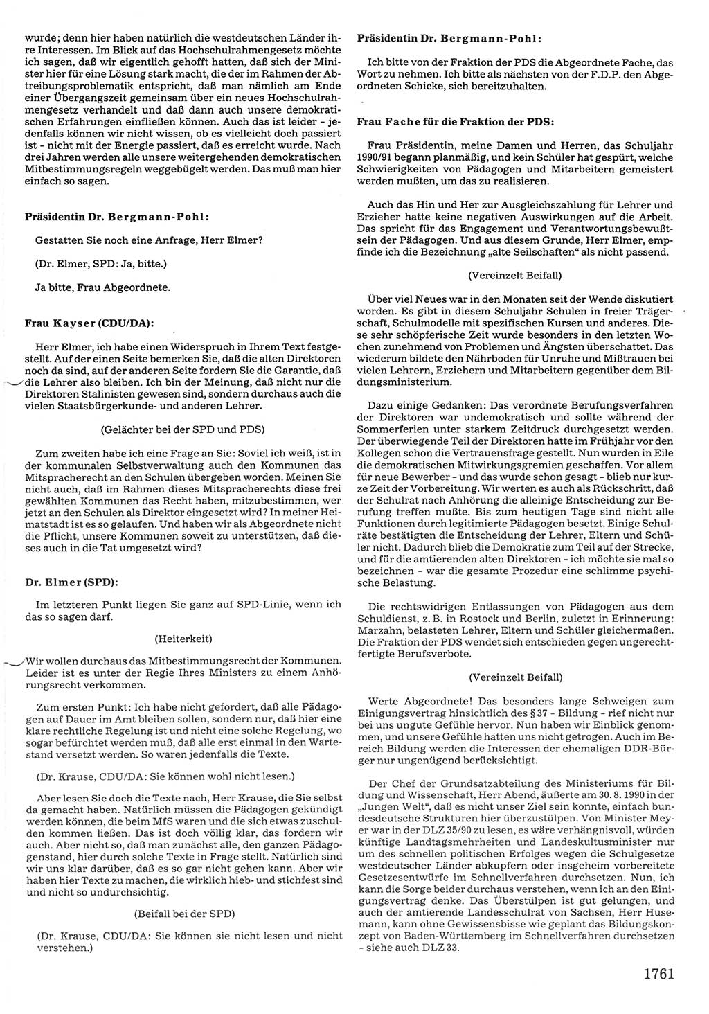 Tagungen der Volkskammer (VK) der Deutschen Demokratischen Republik (DDR), 10. Wahlperiode 1990, Seite 1761 (VK. DDR 10. WP. 1990, Prot. Tg. 1-38, 5.4.-2.10.1990, S. 1761)