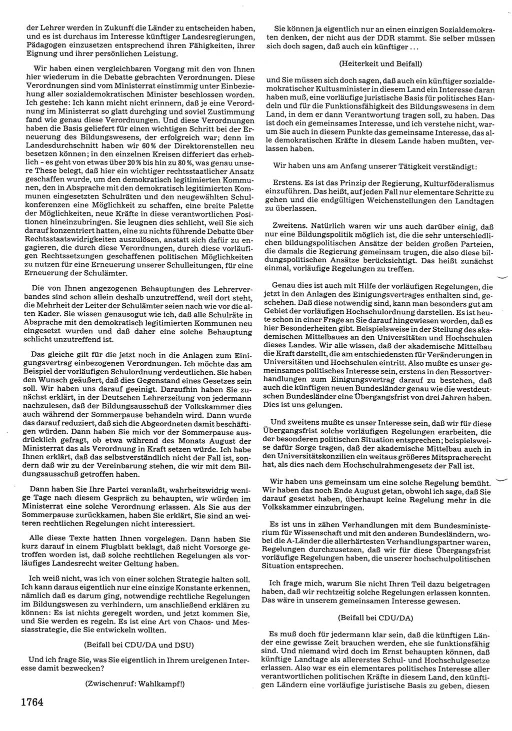 Tagungen der Volkskammer (VK) der Deutschen Demokratischen Republik (DDR), 10. Wahlperiode 1990, Seite 1764 (VK. DDR 10. WP. 1990, Prot. Tg. 1-38, 5.4.-2.10.1990, S. 1764)