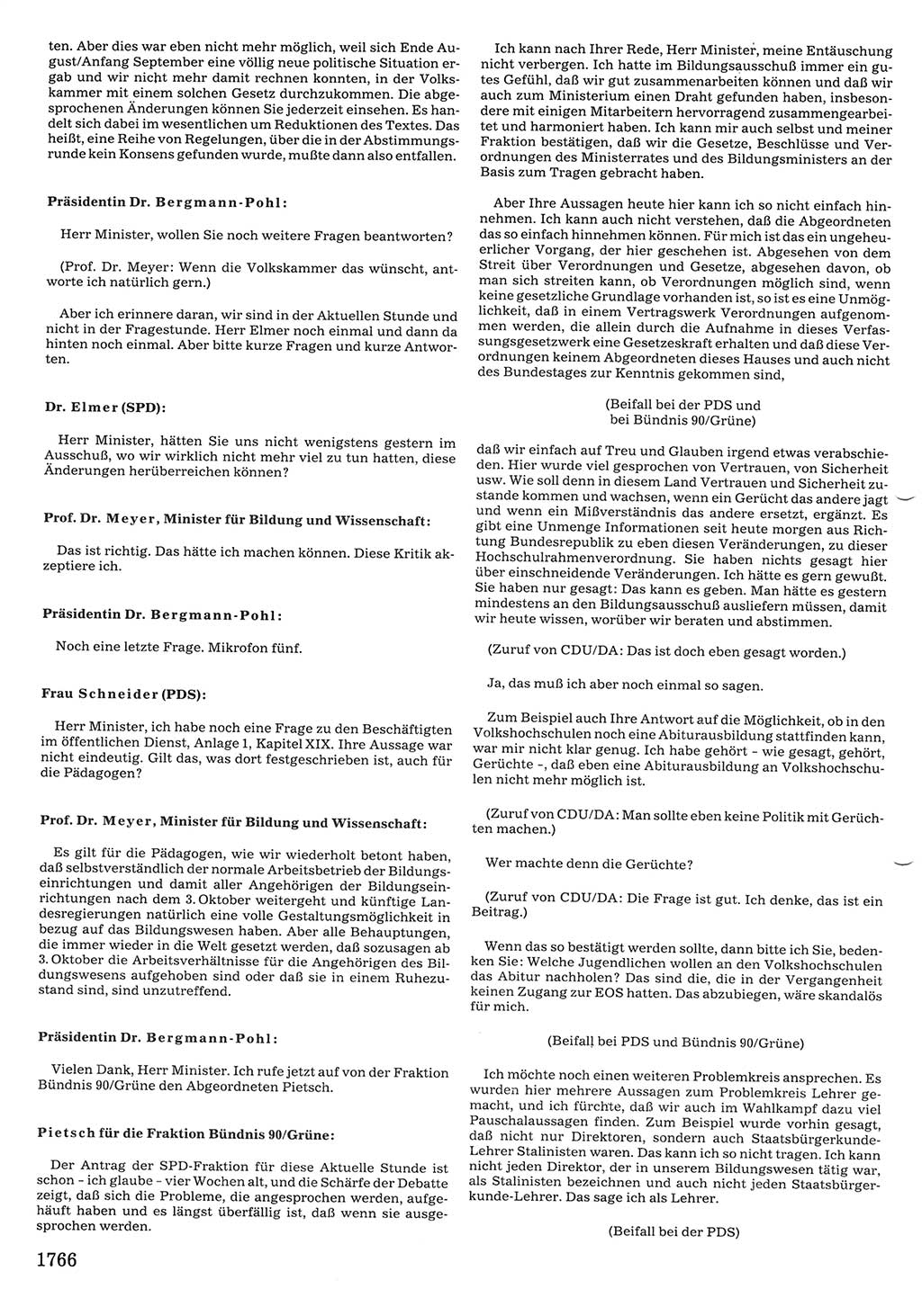 Tagungen der Volkskammer (VK) der Deutschen Demokratischen Republik (DDR), 10. Wahlperiode 1990, Seite 1766 (VK. DDR 10. WP. 1990, Prot. Tg. 1-38, 5.4.-2.10.1990, S. 1766)