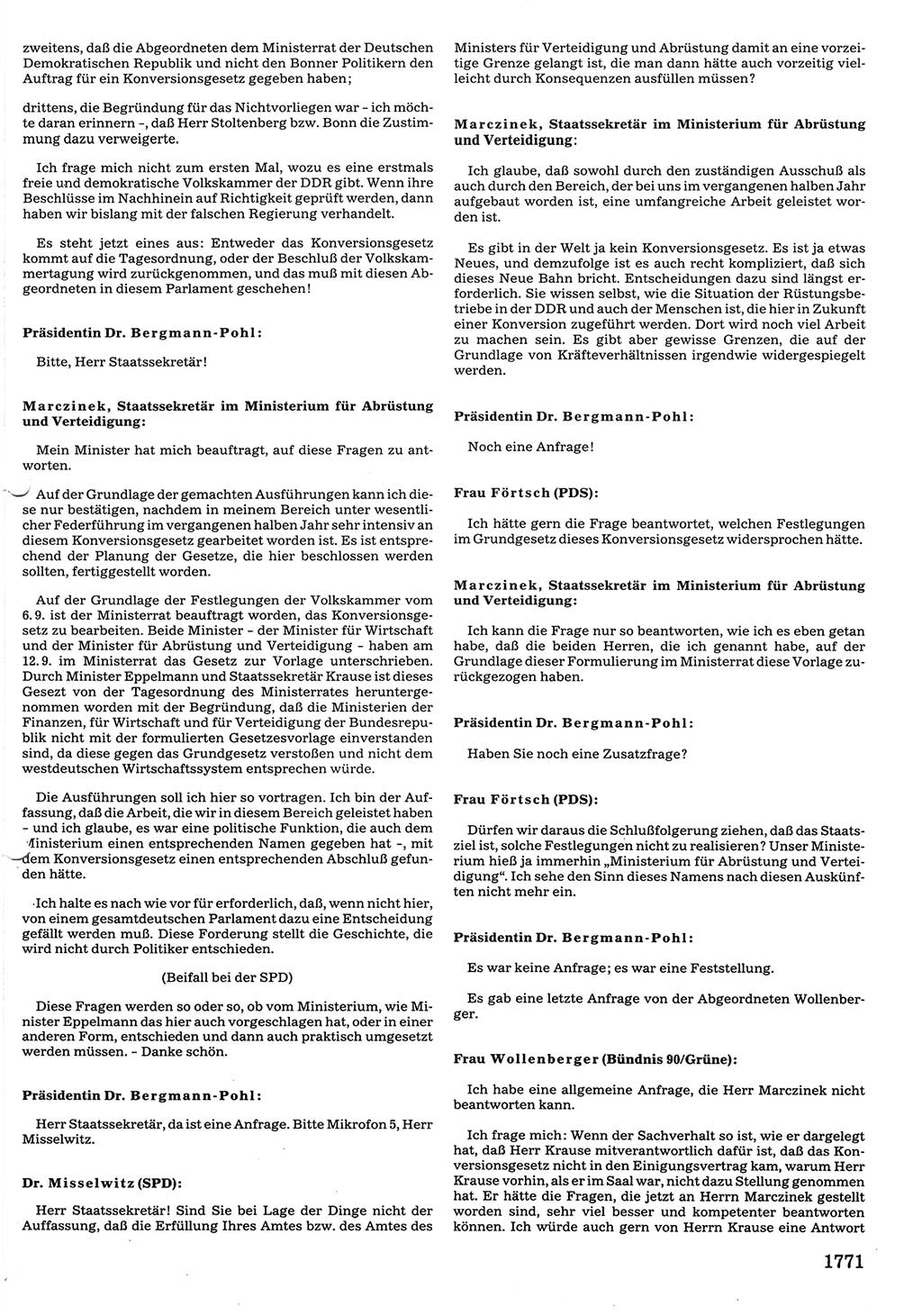 Tagungen der Volkskammer (VK) der Deutschen Demokratischen Republik (DDR), 10. Wahlperiode 1990, Seite 1771 (VK. DDR 10. WP. 1990, Prot. Tg. 1-38, 5.4.-2.10.1990, S. 1771)