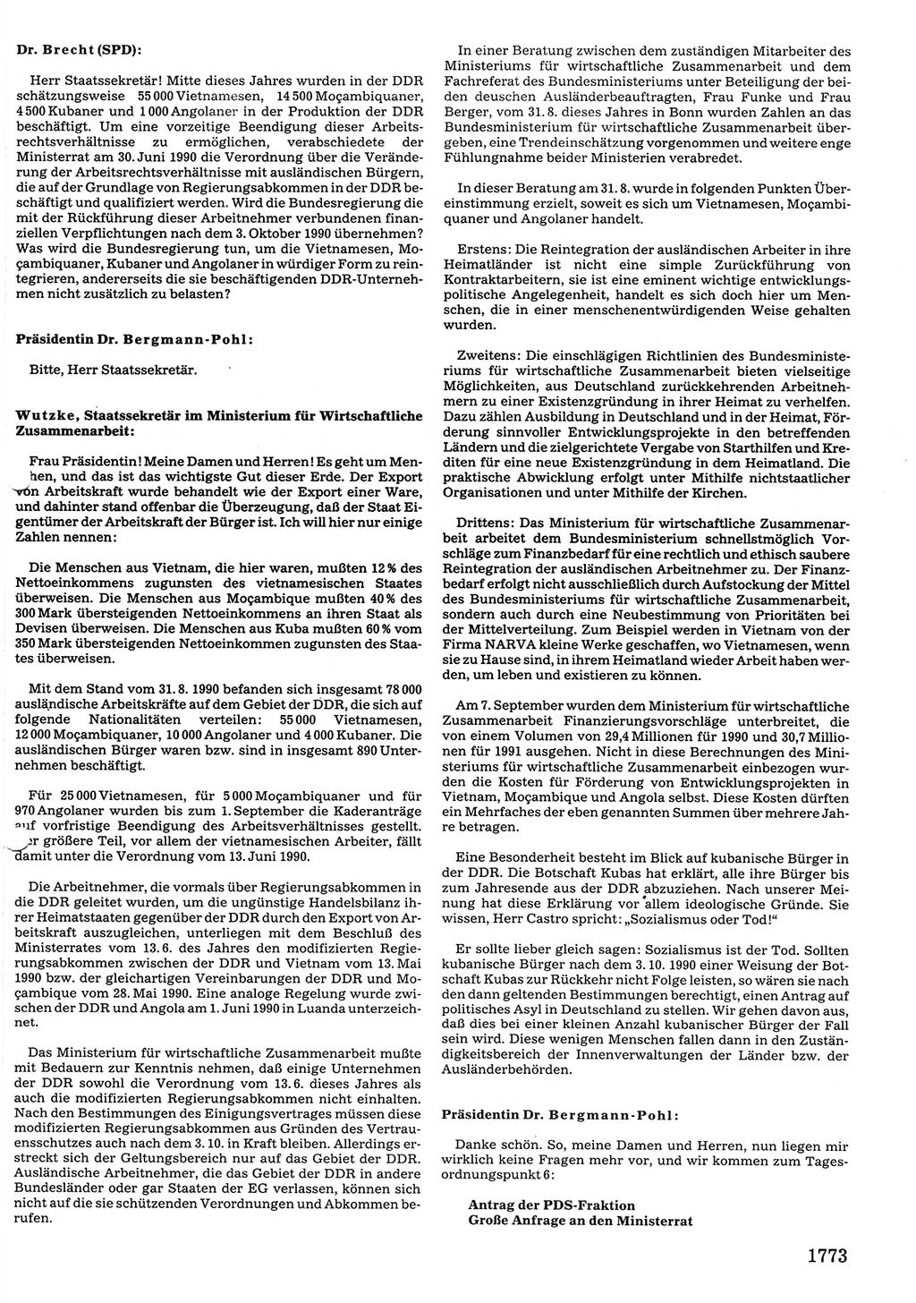 Tagungen der Volkskammer (VK) der Deutschen Demokratischen Republik (DDR), 10. Wahlperiode 1990, Seite 1773 (VK. DDR 10. WP. 1990, Prot. Tg. 1-38, 5.4.-2.10.1990, S. 1773)