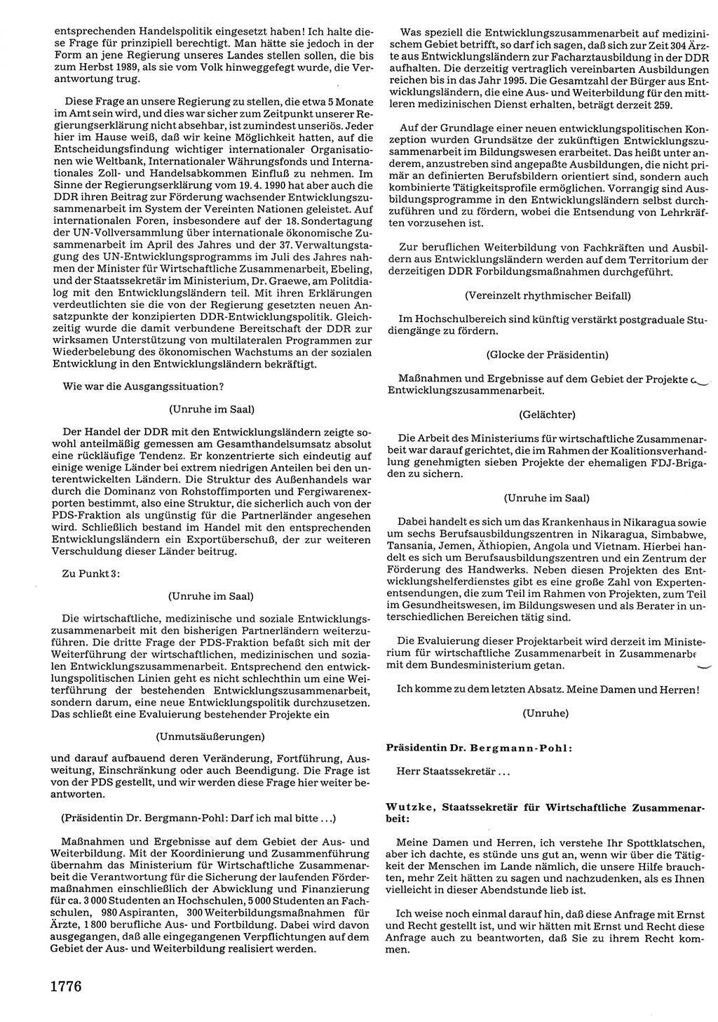 Tagungen der Volkskammer (VK) der Deutschen Demokratischen Republik (DDR), 10. Wahlperiode 1990, Seite 1776 (VK. DDR 10. WP. 1990, Prot. Tg. 1-38, 5.4.-2.10.1990, S. 1776)