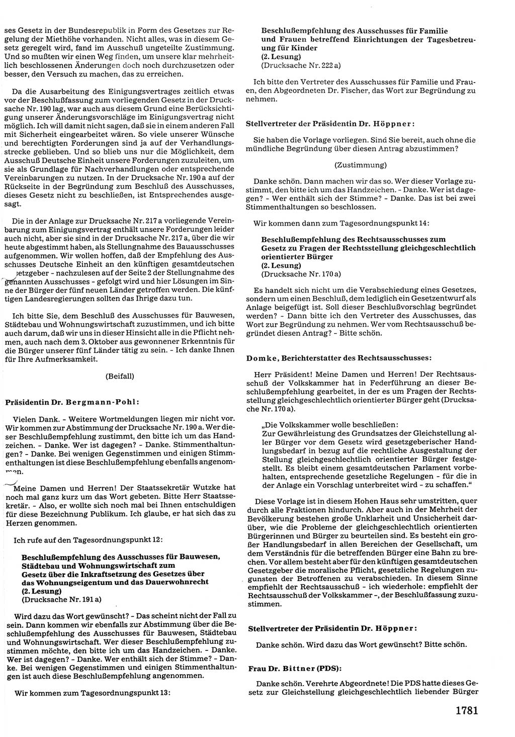 Tagungen der Volkskammer (VK) der Deutschen Demokratischen Republik (DDR), 10. Wahlperiode 1990, Seite 1781 (VK. DDR 10. WP. 1990, Prot. Tg. 1-38, 5.4.-2.10.1990, S. 1781)