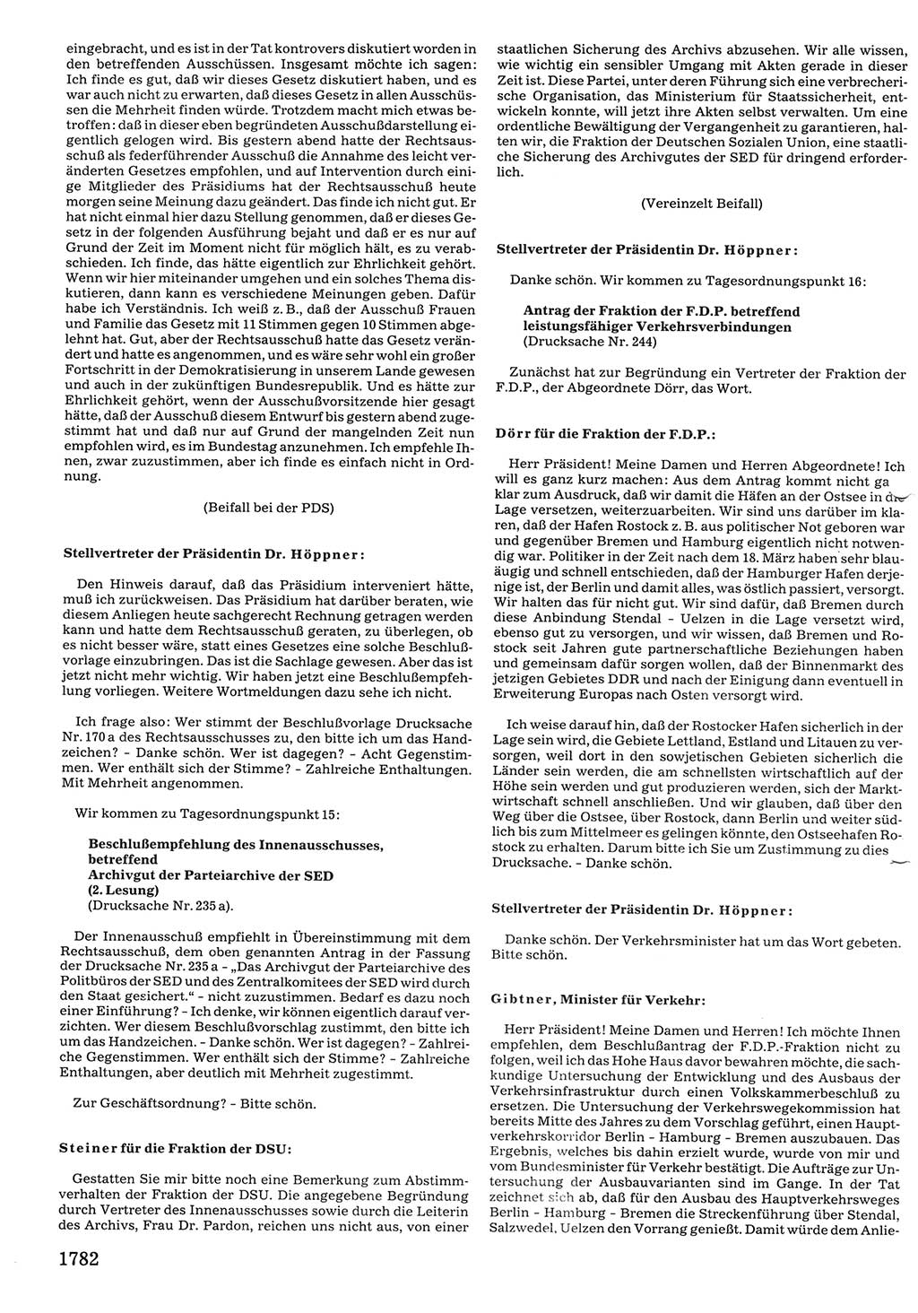 Tagungen der Volkskammer (VK) der Deutschen Demokratischen Republik (DDR), 10. Wahlperiode 1990, Seite 1782 (VK. DDR 10. WP. 1990, Prot. Tg. 1-38, 5.4.-2.10.1990, S. 1782)