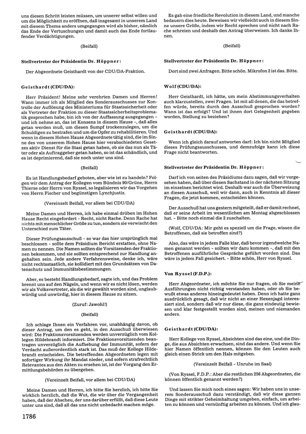 Tagungen der Volkskammer (VK) der Deutschen Demokratischen Republik (DDR), 10. Wahlperiode 1990, Seite 1786 (VK. DDR 10. WP. 1990, Prot. Tg. 1-38, 5.4.-2.10.1990, S. 1786)