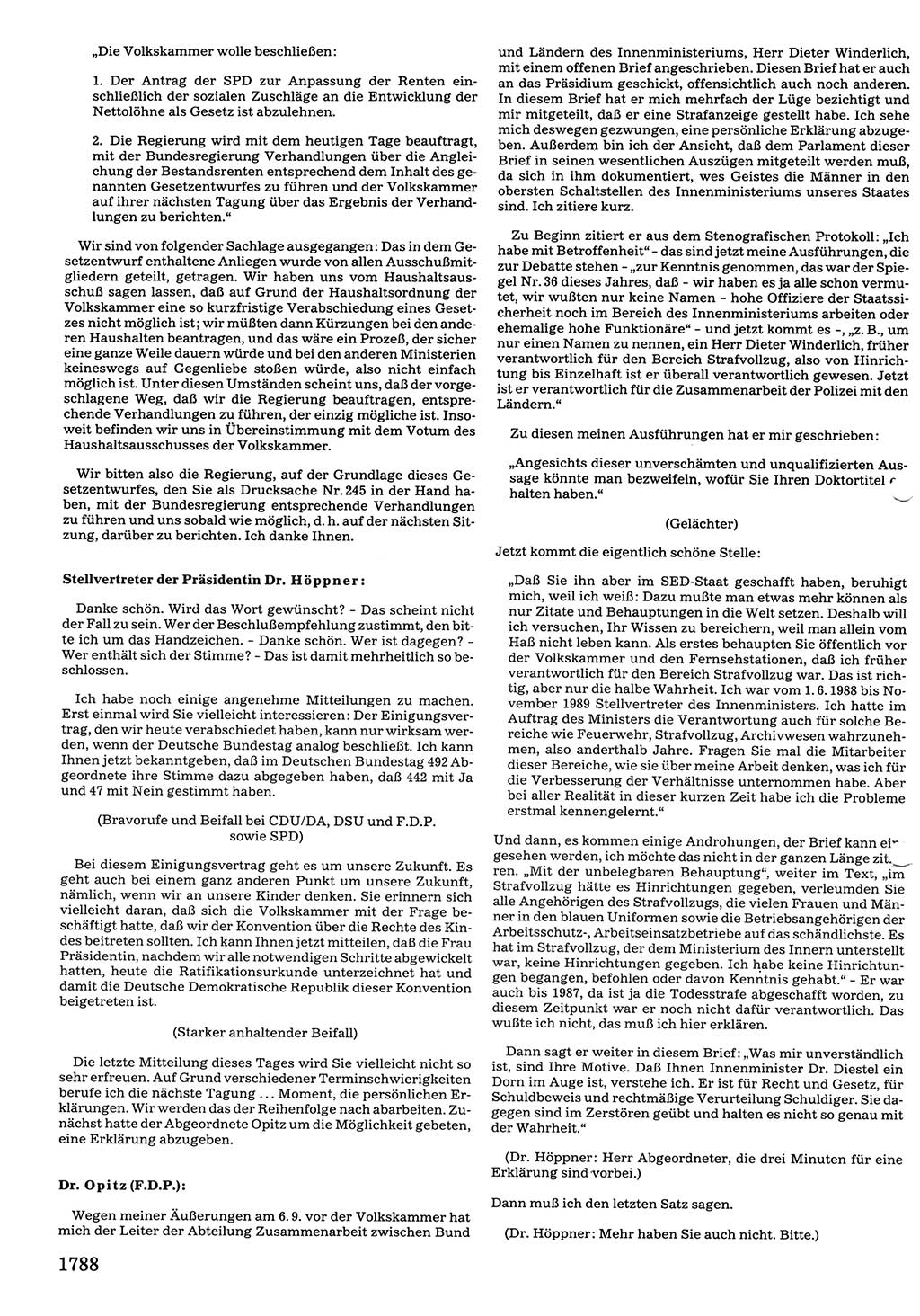 Tagungen der Volkskammer (VK) der Deutschen Demokratischen Republik (DDR), 10. Wahlperiode 1990, Seite 1788 (VK. DDR 10. WP. 1990, Prot. Tg. 1-38, 5.4.-2.10.1990, S. 1788)