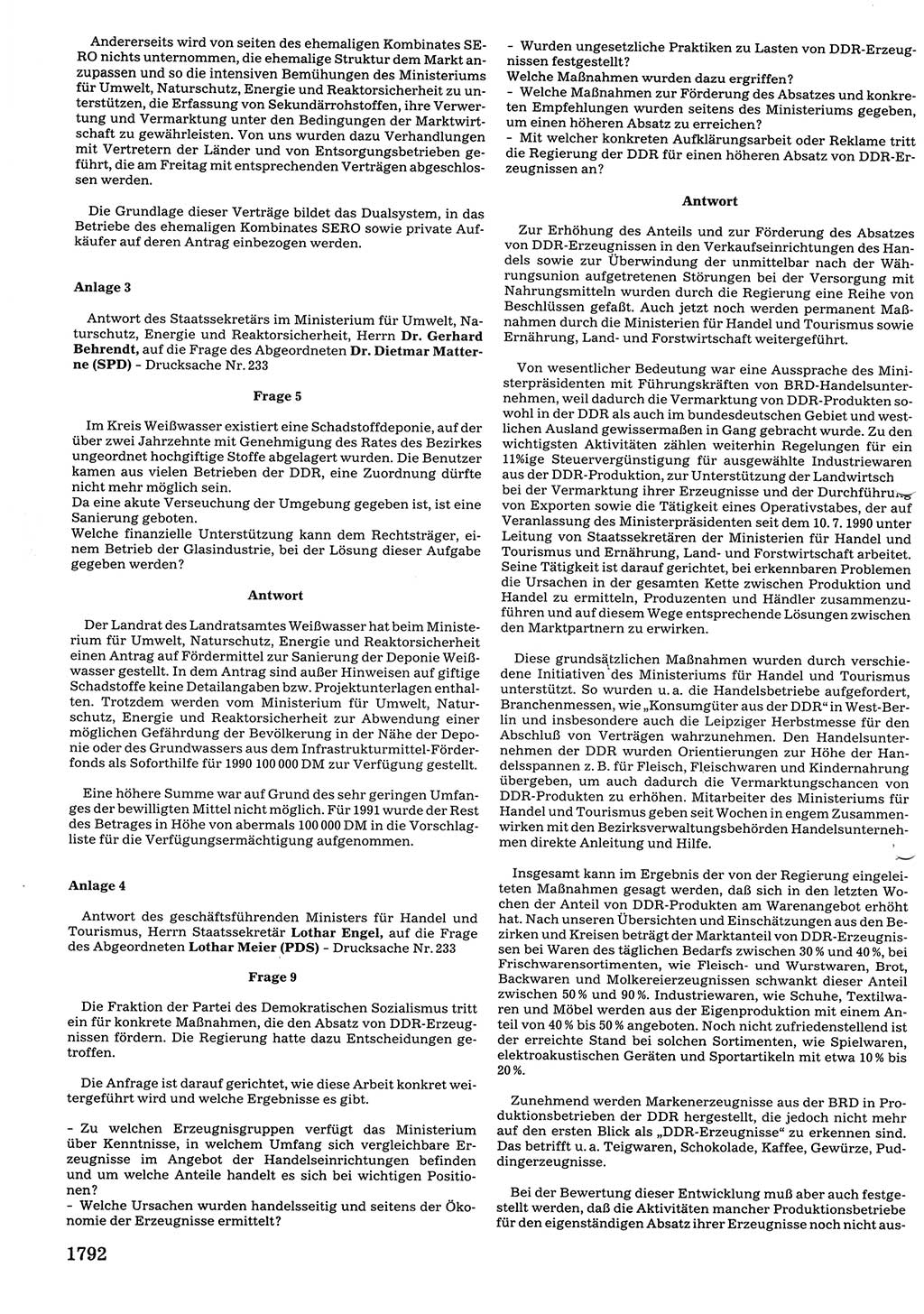 Tagungen der Volkskammer (VK) der Deutschen Demokratischen Republik (DDR), 10. Wahlperiode 1990, Seite 1792 (VK. DDR 10. WP. 1990, Prot. Tg. 1-38, 5.4.-2.10.1990, S. 1792)