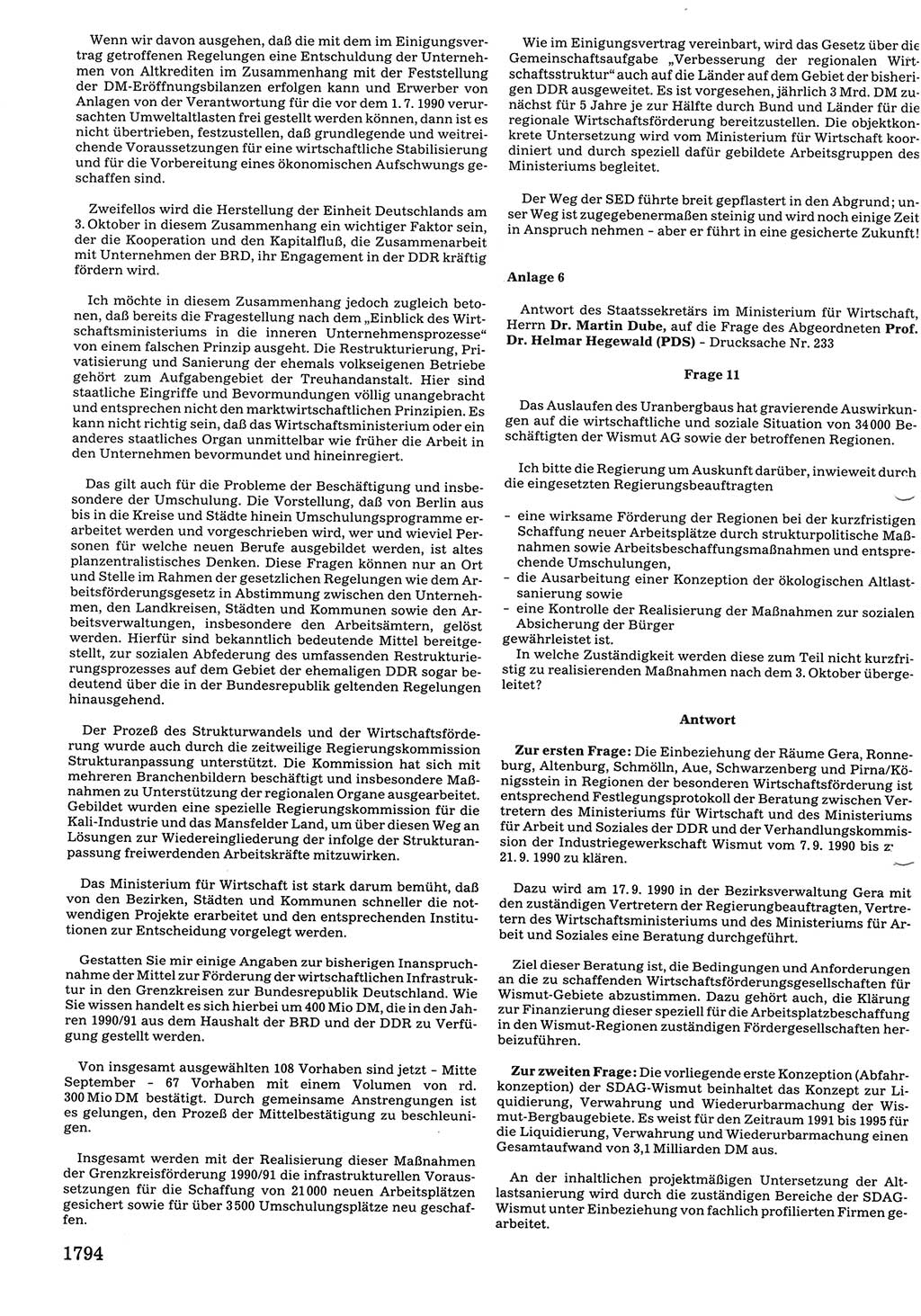 Tagungen der Volkskammer (VK) der Deutschen Demokratischen Republik (DDR), 10. Wahlperiode 1990, Seite 1794 (VK. DDR 10. WP. 1990, Prot. Tg. 1-38, 5.4.-2.10.1990, S. 1794)