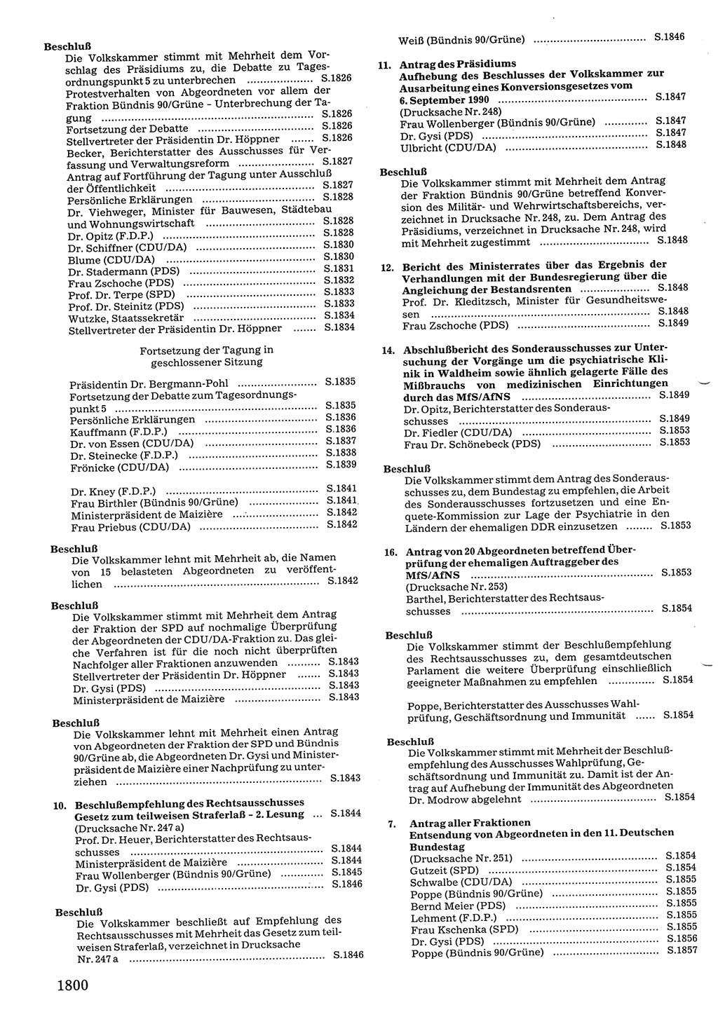 Tagungen der Volkskammer (VK) der Deutschen Demokratischen Republik (DDR), 10. Wahlperiode 1990, Seite 1800 (VK. DDR 10. WP. 1990, Prot. Tg. 1-38, 5.4.-2.10.1990, S. 1800)