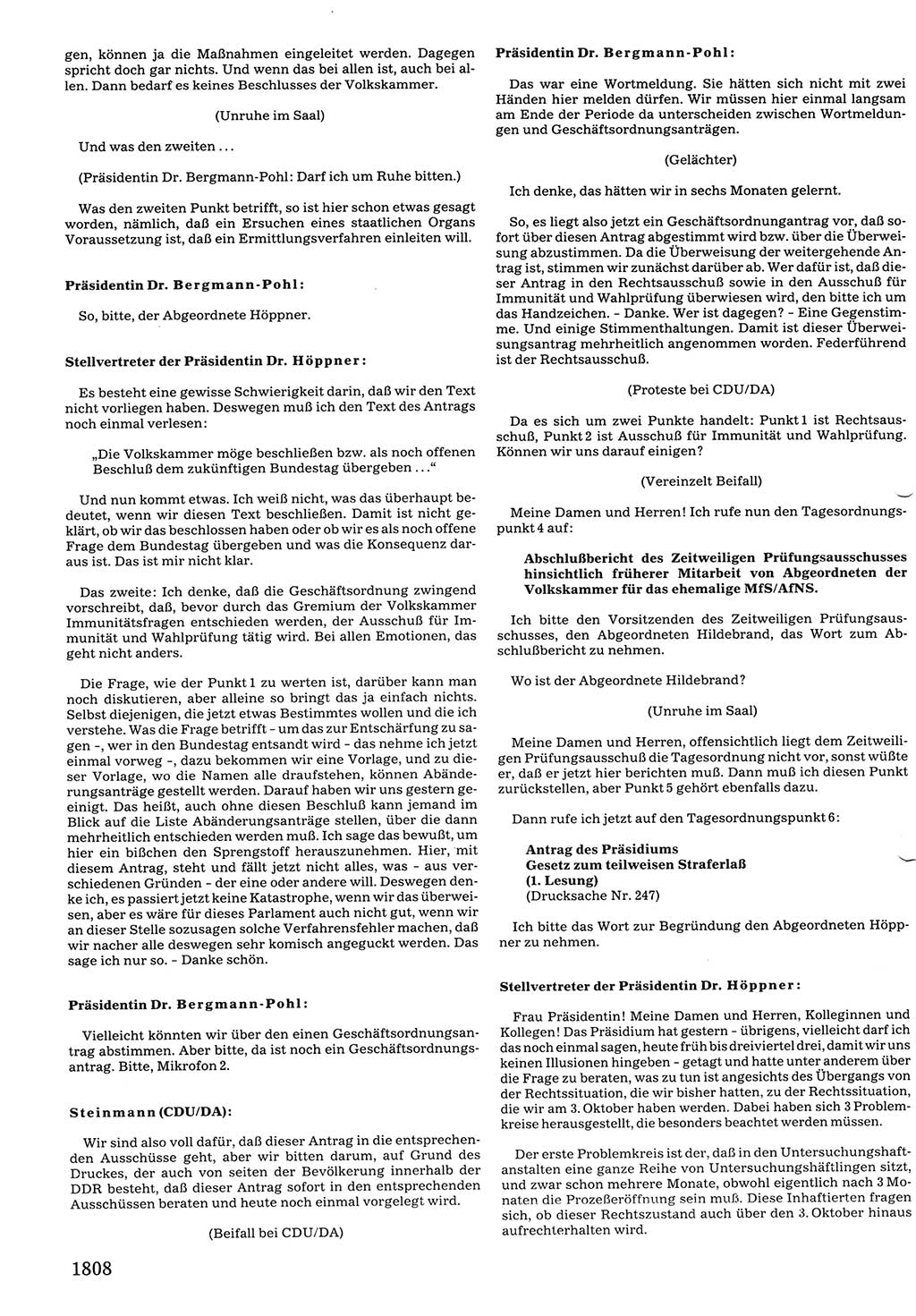 Tagungen der Volkskammer (VK) der Deutschen Demokratischen Republik (DDR), 10. Wahlperiode 1990, Seite 1808 (VK. DDR 10. WP. 1990, Prot. Tg. 1-38, 5.4.-2.10.1990, S. 1808)