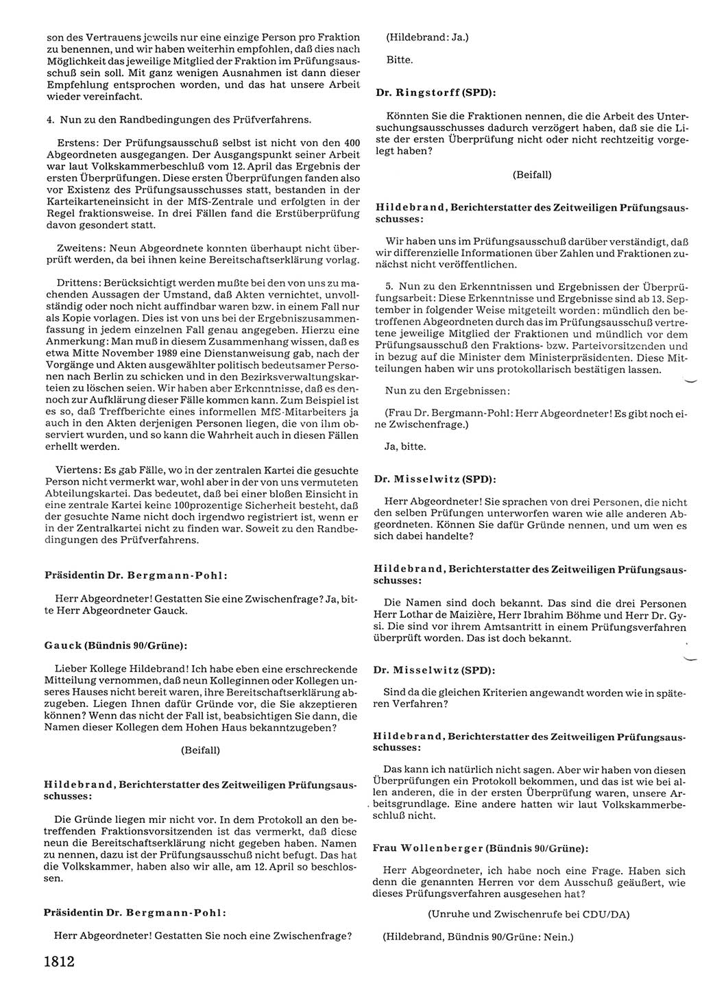Tagungen der Volkskammer (VK) der Deutschen Demokratischen Republik (DDR), 10. Wahlperiode 1990, Seite 1812 (VK. DDR 10. WP. 1990, Prot. Tg. 1-38, 5.4.-2.10.1990, S. 1812)