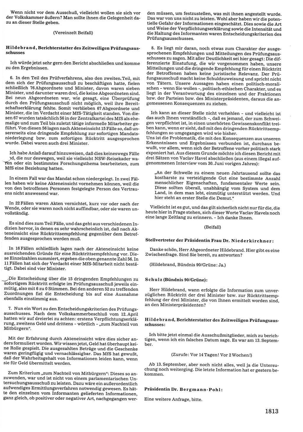 Tagungen der Volkskammer (VK) der Deutschen Demokratischen Republik (DDR), 10. Wahlperiode 1990, Seite 1813 (VK. DDR 10. WP. 1990, Prot. Tg. 1-38, 5.4.-2.10.1990, S. 1813)