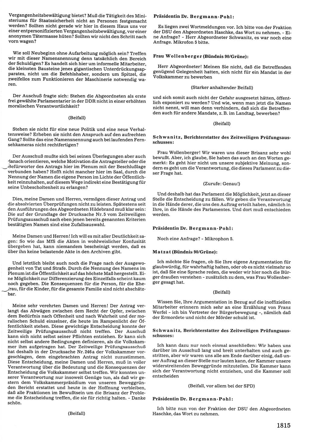 Tagungen der Volkskammer (VK) der Deutschen Demokratischen Republik (DDR), 10. Wahlperiode 1990, Seite 1815 (VK. DDR 10. WP. 1990, Prot. Tg. 1-38, 5.4.-2.10.1990, S. 1815)