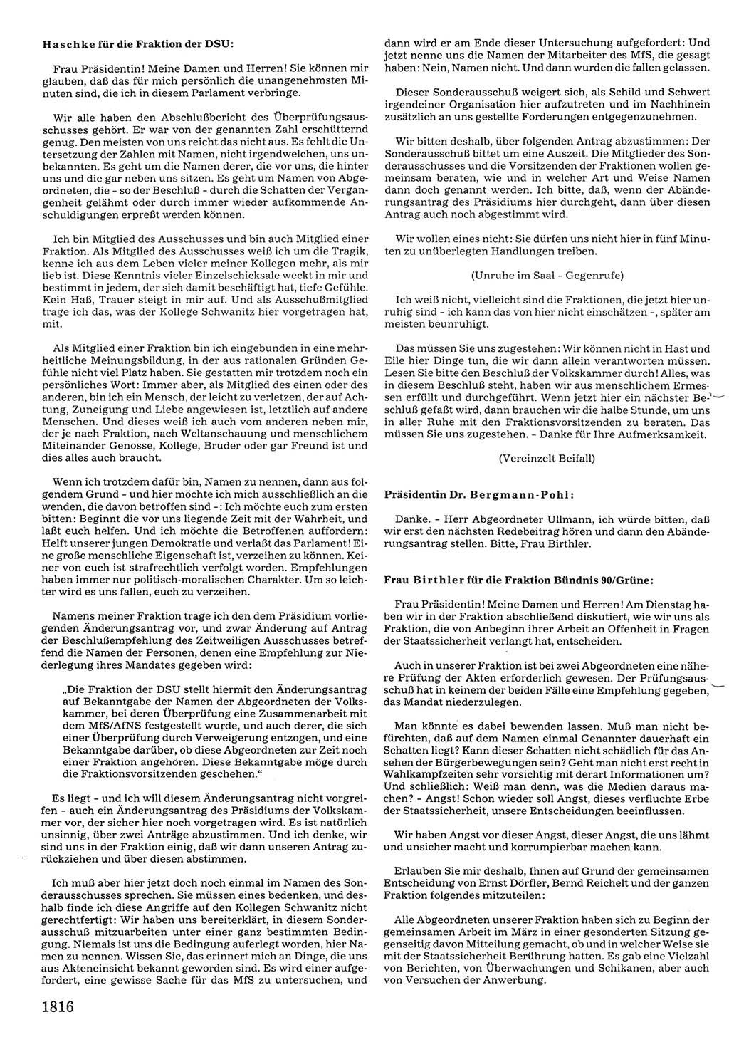 Tagungen der Volkskammer (VK) der Deutschen Demokratischen Republik (DDR), 10. Wahlperiode 1990, Seite 1816 (VK. DDR 10. WP. 1990, Prot. Tg. 1-38, 5.4.-2.10.1990, S. 1816)