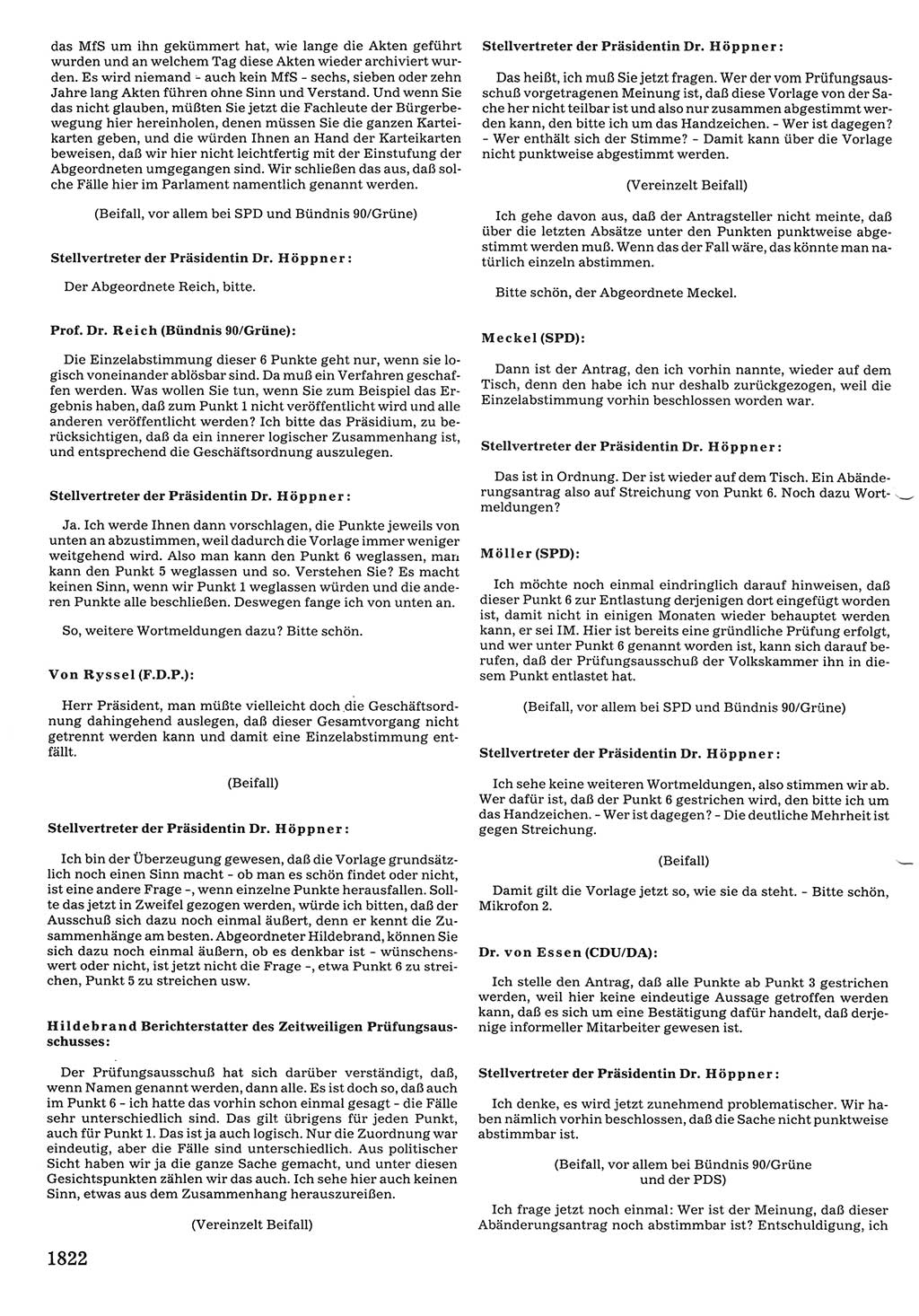 Tagungen der Volkskammer (VK) der Deutschen Demokratischen Republik (DDR), 10. Wahlperiode 1990, Seite 1822 (VK. DDR 10. WP. 1990, Prot. Tg. 1-38, 5.4.-2.10.1990, S. 1822)