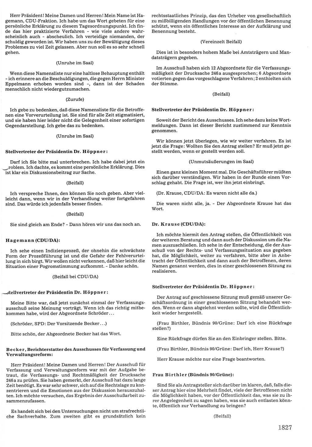 Tagungen der Volkskammer (VK) der Deutschen Demokratischen Republik (DDR), 10. Wahlperiode 1990, Seite 1827 (VK. DDR 10. WP. 1990, Prot. Tg. 1-38, 5.4.-2.10.1990, S. 1827)