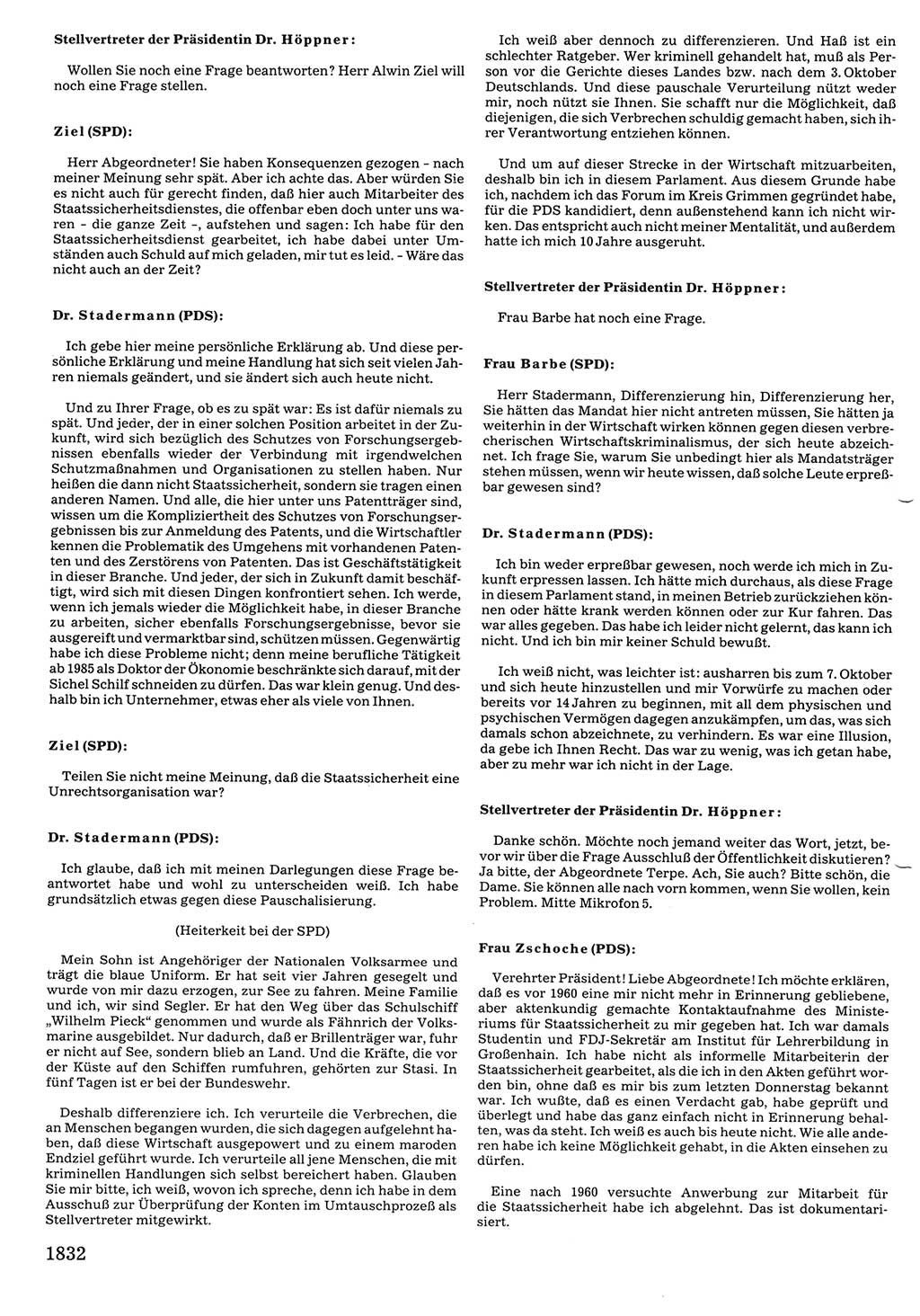 Tagungen der Volkskammer (VK) der Deutschen Demokratischen Republik (DDR), 10. Wahlperiode 1990, Seite 1832 (VK. DDR 10. WP. 1990, Prot. Tg. 1-38, 5.4.-2.10.1990, S. 1832)