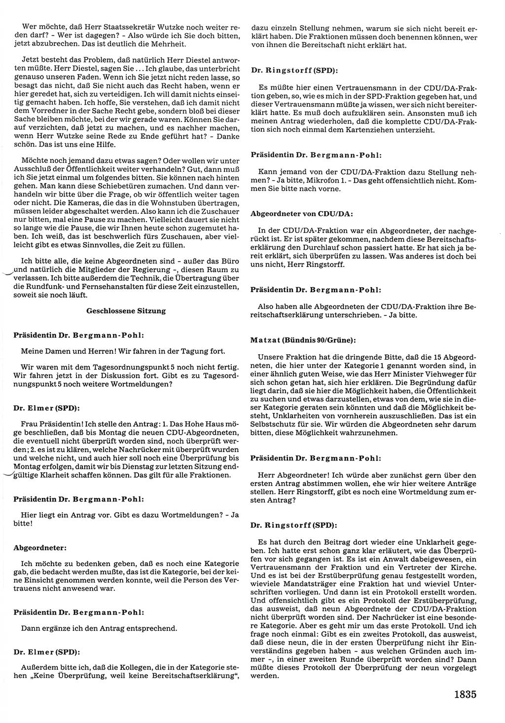 Tagungen der Volkskammer (VK) der Deutschen Demokratischen Republik (DDR), 10. Wahlperiode 1990, Seite 1835 (VK. DDR 10. WP. 1990, Prot. Tg. 1-38, 5.4.-2.10.1990, S. 1835)