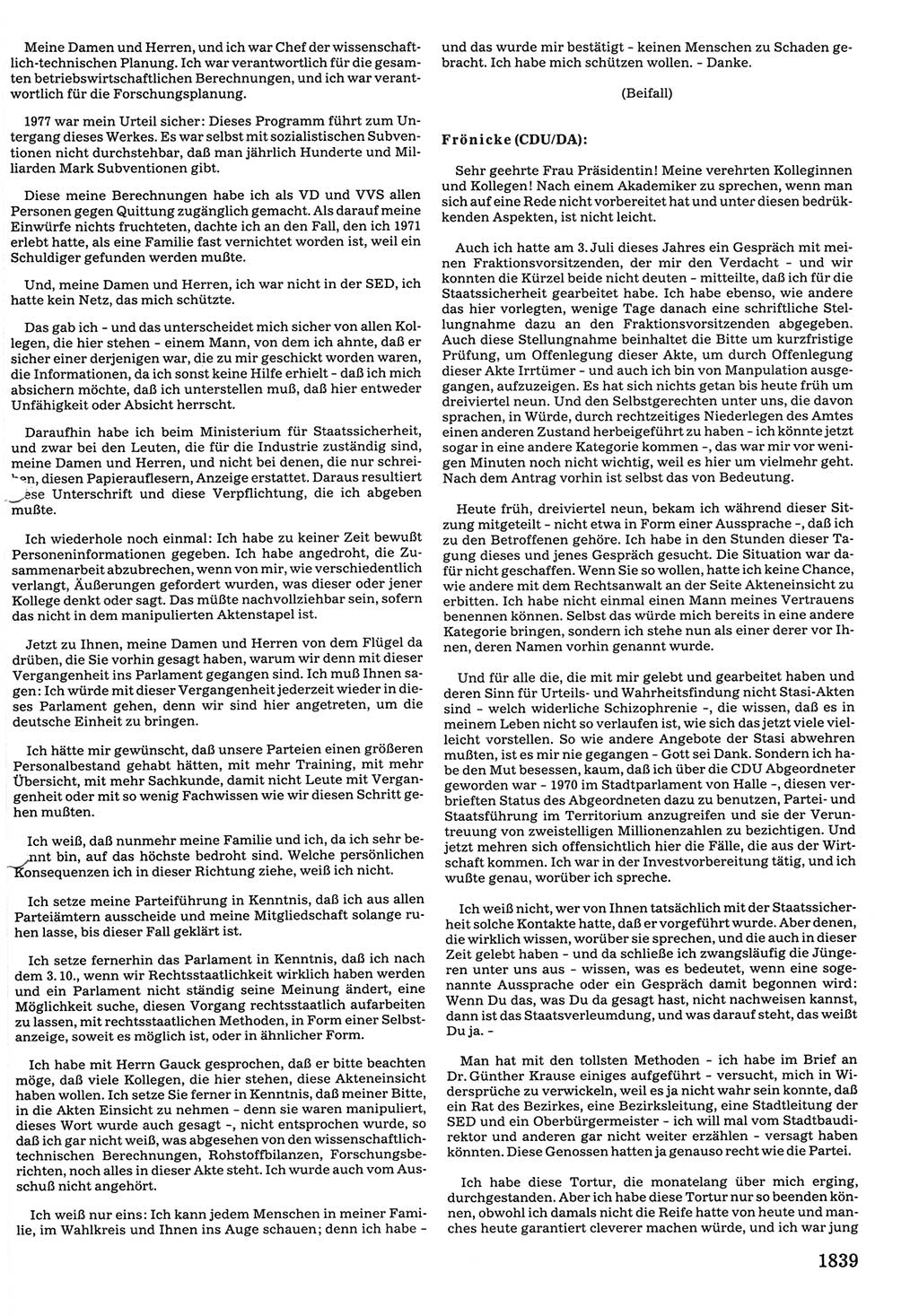 Tagungen der Volkskammer (VK) der Deutschen Demokratischen Republik (DDR), 10. Wahlperiode 1990, Seite 1839 (VK. DDR 10. WP. 1990, Prot. Tg. 1-38, 5.4.-2.10.1990, S. 1839)