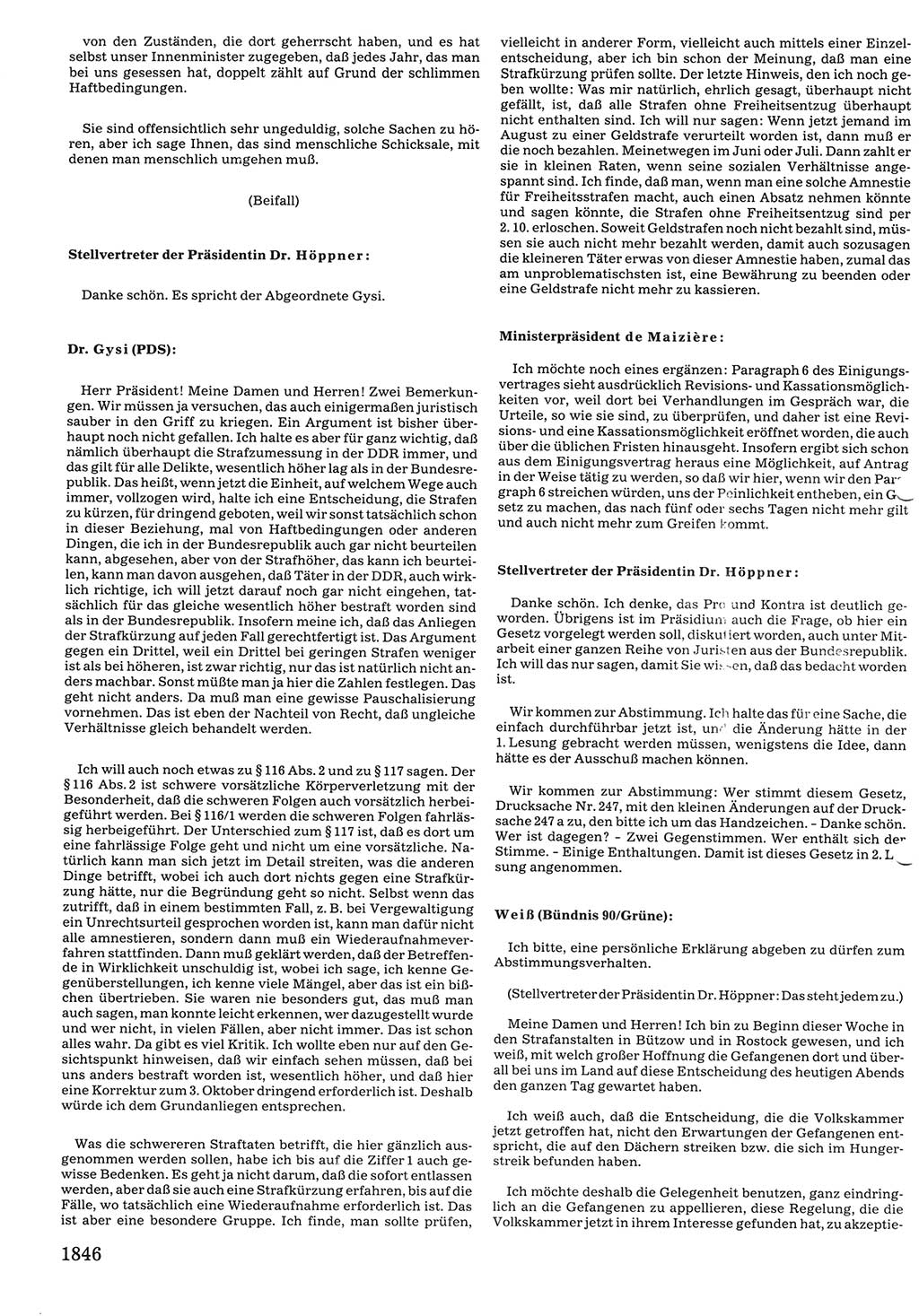 Tagungen der Volkskammer (VK) der Deutschen Demokratischen Republik (DDR), 10. Wahlperiode 1990, Seite 1846 (VK. DDR 10. WP. 1990, Prot. Tg. 1-38, 5.4.-2.10.1990, S. 1846)