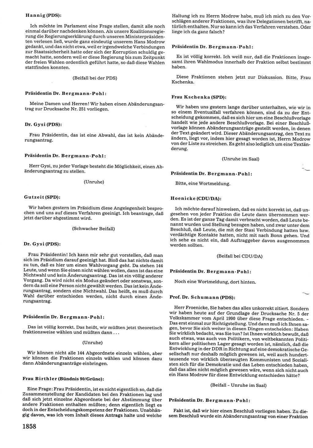 Tagungen der Volkskammer (VK) der Deutschen Demokratischen Republik (DDR), 10. Wahlperiode 1990, Seite 1858 (VK. DDR 10. WP. 1990, Prot. Tg. 1-38, 5.4.-2.10.1990, S. 1858)