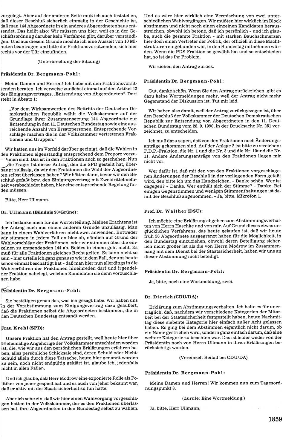 Tagungen der Volkskammer (VK) der Deutschen Demokratischen Republik (DDR), 10. Wahlperiode 1990, Seite 1859 (VK. DDR 10. WP. 1990, Prot. Tg. 1-38, 5.4.-2.10.1990, S. 1859)