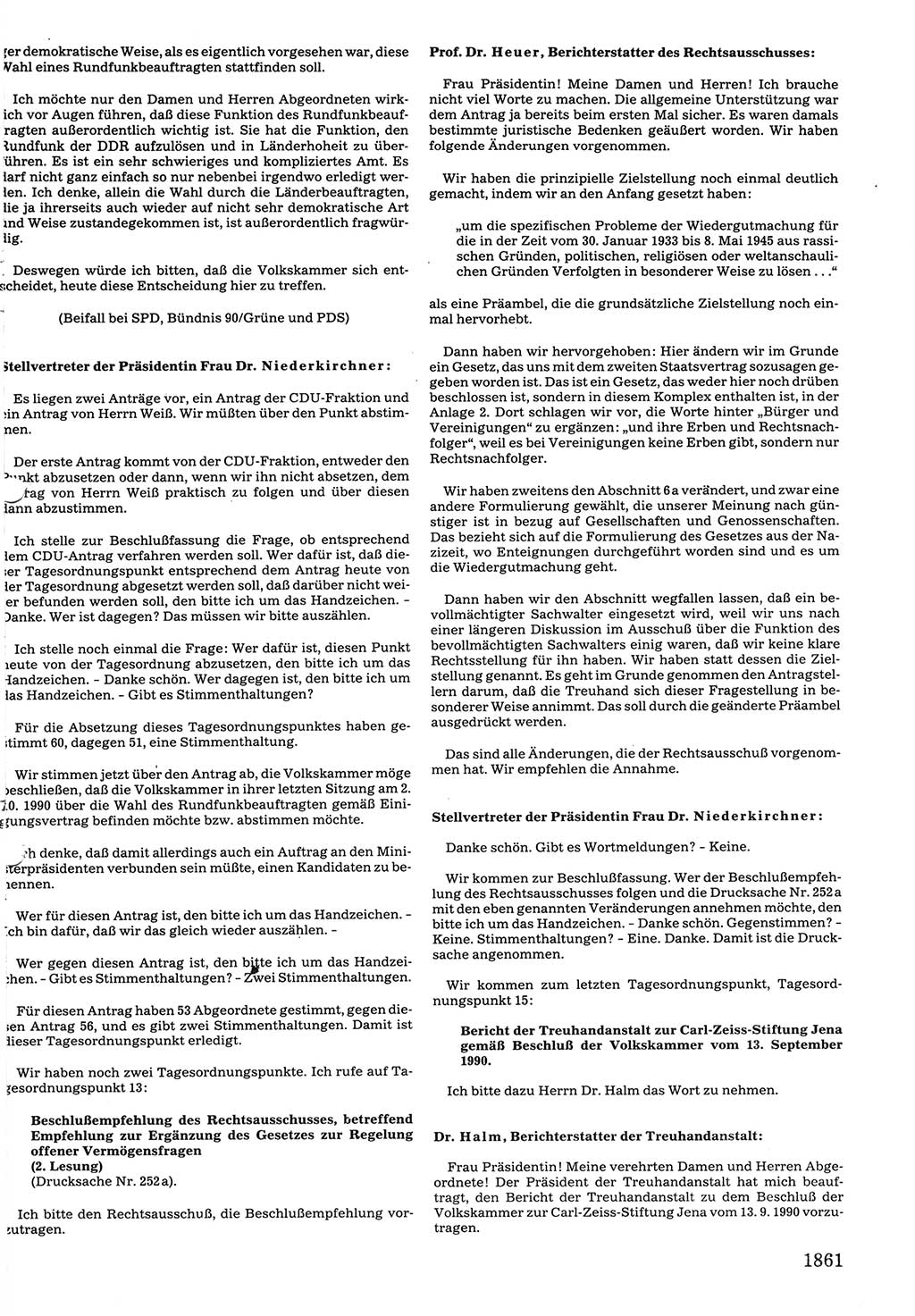 Tagungen der Volkskammer (VK) der Deutschen Demokratischen Republik (DDR), 10. Wahlperiode 1990, Seite 1861 (VK. DDR 10. WP. 1990, Prot. Tg. 1-38, 5.4.-2.10.1990, S. 1861)
