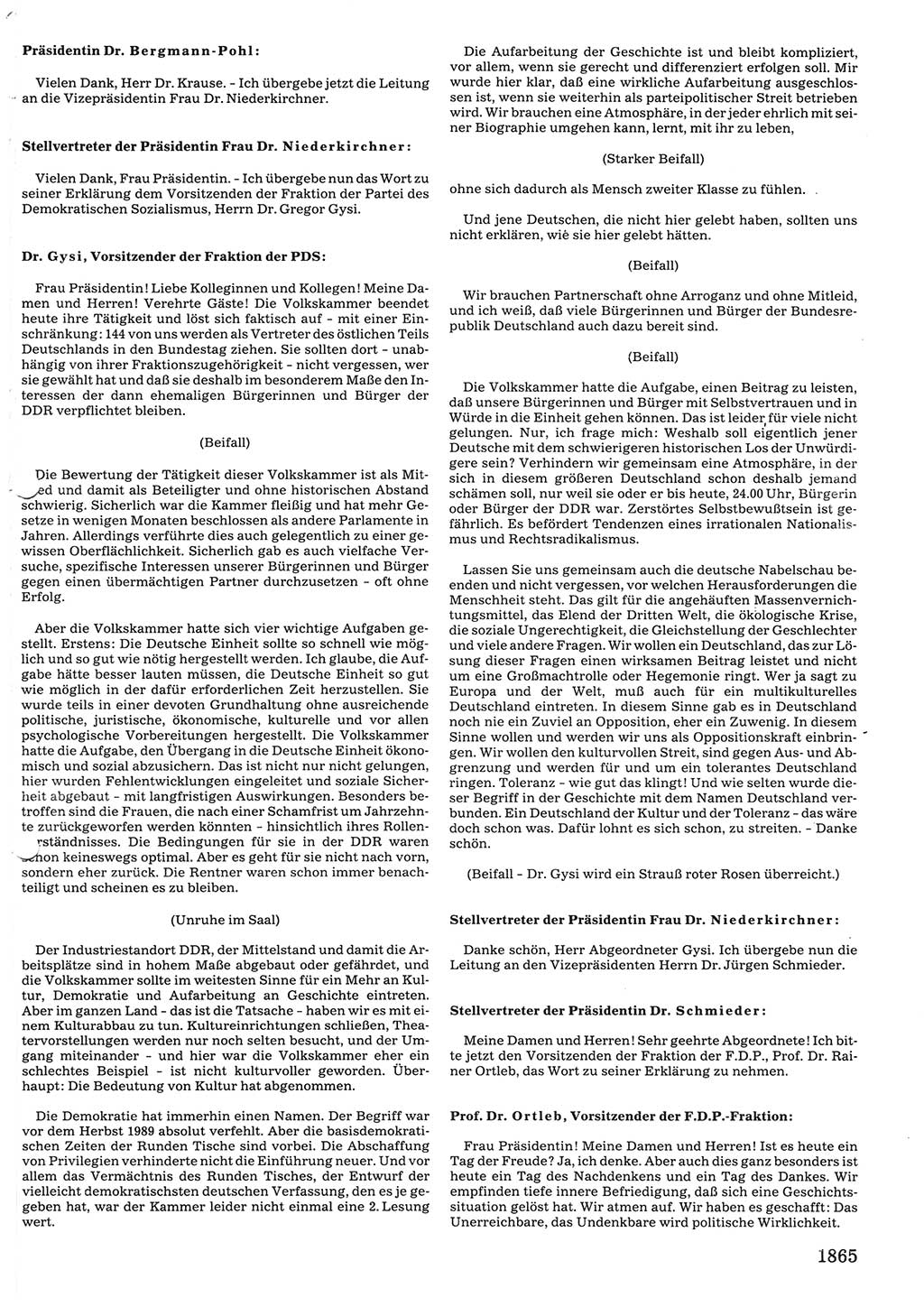 Tagungen der Volkskammer (VK) der Deutschen Demokratischen Republik (DDR), 10. Wahlperiode 1990, Seite 1865 (VK. DDR 10. WP. 1990, Prot. Tg. 1-38, 5.4.-2.10.1990, S. 1865)